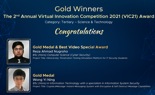 亚太科技大学学生在VIC21上获得金奖